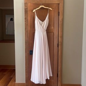 Jenny Yoo chiffon bridesmaids dress in soft blush
